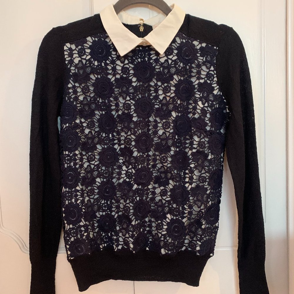 Tory Burch Embroidered Collared Sweater